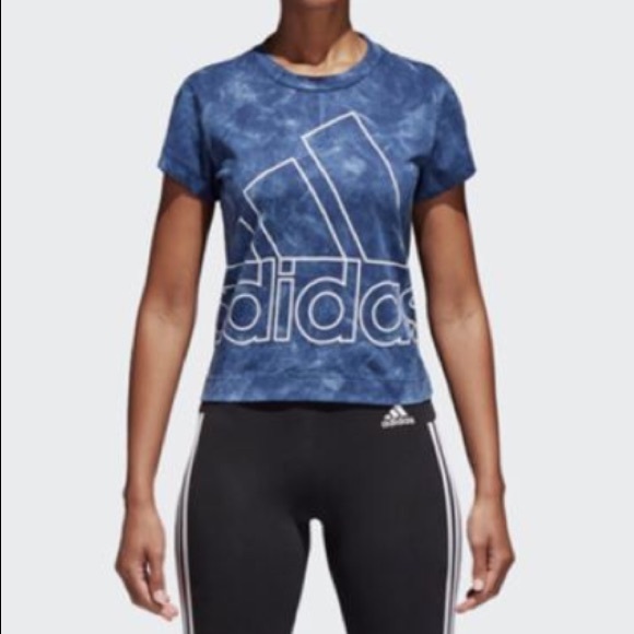 blue tie dye adidas shirt